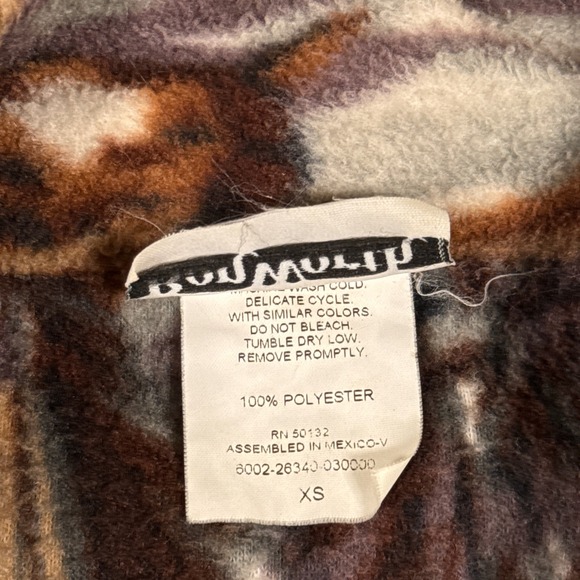 Vintage BonWorth Horse Print Fleece Jacket Womens XS Brown Full Zip Equestrian - Picture 6 of 10